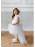 White High Low Flower Girl Dress Party Gown